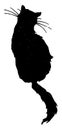 The Silhouette Of A Sitting Cat, Vintage Illustration