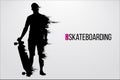 Silhouette of a skateboarder. Vector illustration Royalty Free Stock Photo