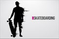 Silhouette of a skateboarder. Vector illustration