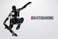 Silhouette of a skateboarder. Vector illustration