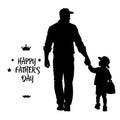 Silhouette sketch Father's Day poster for use on t-shirts and mugs. Hand drawn