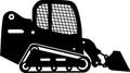 Silhouette of Skid Steer Loader with Bucket and Track Icon in Flat Style. Vector Illustration Royalty Free Stock Photo