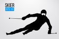 Silhouette of skier isolated. Vector illustration