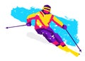 Silhouette of a skier. Sport concept.