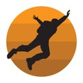 silhouette of a sky diver. Vector illustration decorative design Royalty Free Stock Photo