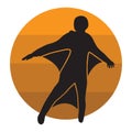 silhouette of a sky diver. Vector illustration decorative design Royalty Free Stock Photo