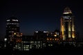 Silhouette Skyline looking over Sandton City and surrounding business district at Night