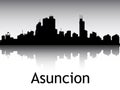 Silhouette Skyline Panorama of Asuncion Paraguay