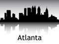 Silhouette Skyline Panorama of Atlanta Georgia Royalty Free Stock Photo