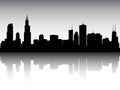 Silhouette Skyline Panorama of Chicago Illinois Royalty Free Stock Photo