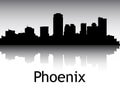 Silhouette Skyline Panorama of Phoenix Arizona