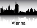 Silhouette Skyline Panorama of Vienna Austria Royalty Free Stock Photo