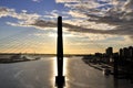 Silhouette of skytrain bridge Royalty Free Stock Photo