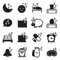 Silhouette Sleep icons Royalty Free Stock Photo