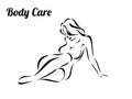 silhouette of slender beautiful young woman female beauty body care and figure