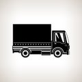 Silhouette Small Covered Truck Isolated