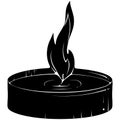 Silhouette small floating candle Royalty Free Stock Photo