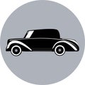 Silhouette of small retro car vector illustration Royalty Free Stock Photo