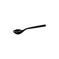 Silhouette small spoon. Teaspoon. Closeup view. Healthy eating. Black white traditional design. Kitchen utensils. Cartoon sketch Royalty Free Stock Photo