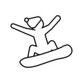 Silhouette snowboard athlete icon