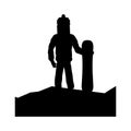 silhouette snowboard athlete icon vector illustration