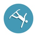 Silhouette snowboarder icon in badge style. One of Winter sports collection icon can be used for UI, UX