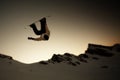 Silhouette Snowboarder jumping