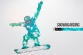 Silhouette of a snowboarder jumping isolated. Vector illustration Royalty Free Stock Photo