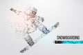 Silhouette of a snowboarder jumping isolated. Vector illustration Royalty Free Stock Photo