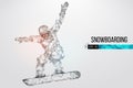 Silhouette of a snowboarder jumping isolated. Vector illustration Royalty Free Stock Photo