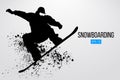 Silhouette of a snowboarder jumping isolated. Vector illustration Royalty Free Stock Photo