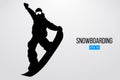 Silhouette of a snowboarder jumping isolated. Vector illustration Royalty Free Stock Photo