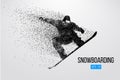 Silhouette of a snowboarder jumping isolated. Vector illustration Royalty Free Stock Photo