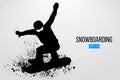 Silhouette of a snowboarder jumping isolated. Vector illustration Royalty Free Stock Photo