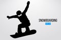 Silhouette of a snowboarder jumping isolated. Vector illustration Royalty Free Stock Photo