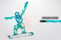 Silhouette of a snowboarder jumping isolated. Vector illustration Royalty Free Stock Photo