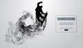 Silhouette of snowboarder jumping white background Royalty Free Stock Photo