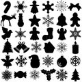 Silhouette of Snowflake Christmas Festival symbol