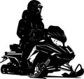 silhouette of a snowmobile girl vector Royalty Free Stock Photo