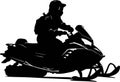 silhouette of a snowmobile girl vector Royalty Free Stock Photo