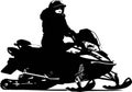 silhouette of a snowmobile girl vector Royalty Free Stock Photo