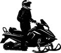 silhouette of a snowmobile girl vector Royalty Free Stock Photo