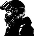 silhouette of a snowmobile girl vector Royalty Free Stock Photo