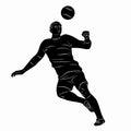 Silhouette of soccer player, vector draw