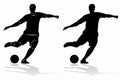 Silhouette of soccer player, vector drawing