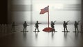 Figures of soldiers. Silhouette Of A Soldier Against Us Flag Background Royalty Free Stock Photo