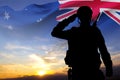 Silhouette of Soldier with Australian flag