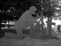 Silhouette of Soldier honoring his Friend