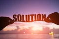 Silhouette of solution word