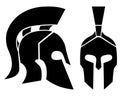 Silhouette of Spartan helmets Royalty Free Stock Photo